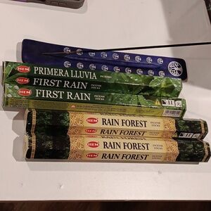 First Rain & Rain Forest incense sticks  & tree of life ash catcher